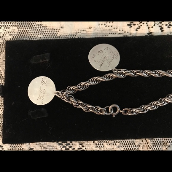 VINTAGE STERLING 925 CHARM BRACELET LOVE TOKENS